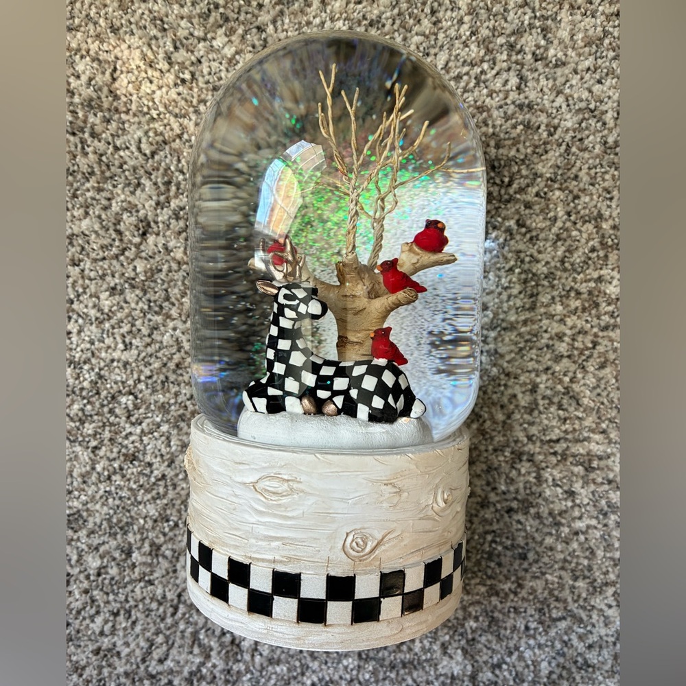 MacKenzie Childs Farmhouse Deer Snow Globe - Picture 2 of 5